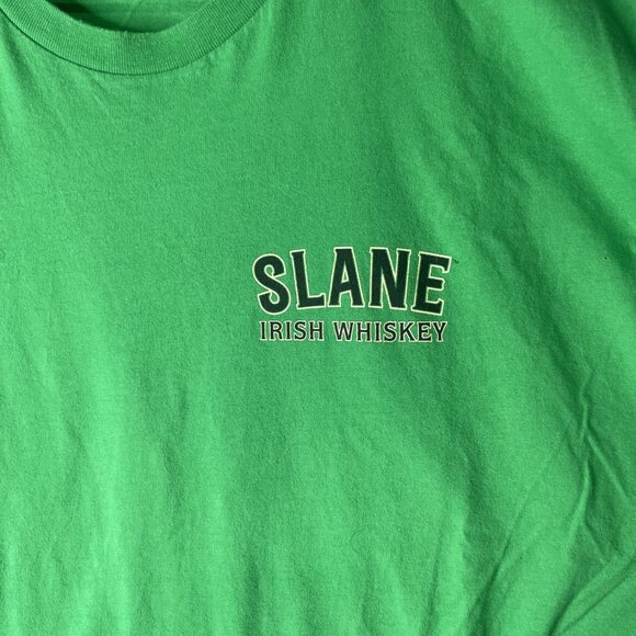 Slane Irish Whiskey Shirt Mens XL Green Graphic Promo Triple Casked T-Shirt Tee - Picture 5 of 7